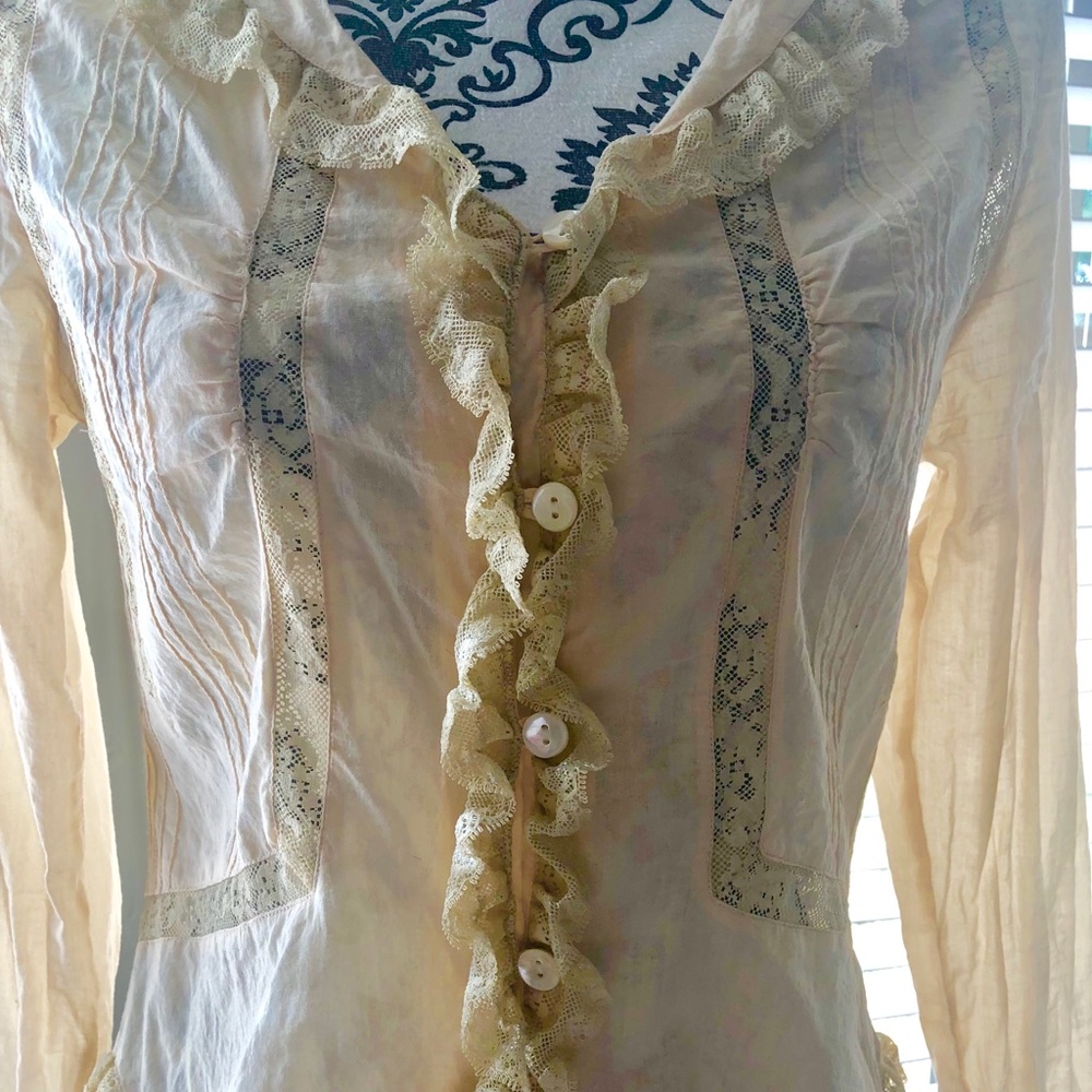 ***SOLD***Anthropologie Odille Victorian Inspired Lace Collared Blouse - Picture 8 of 16